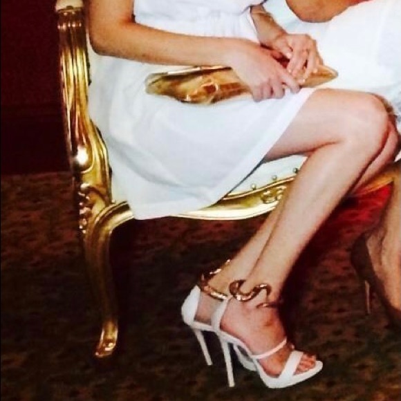 bebe White and Gold Snake Heels - Picture 4 of 4